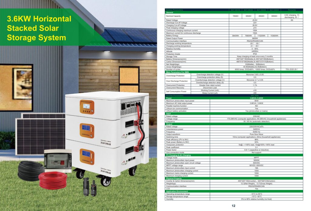 3.6KW Horizontal Stacked Solar Storage System